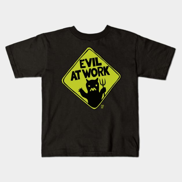 EVIL AT WORK Kids T-Shirt by toddgoldmanart